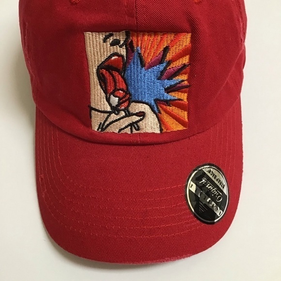 The Black Keys Rock Band Hat Strap Back Cap Red Canvas Lollipop Adjusts RARE NEW - Picture 2 of 12